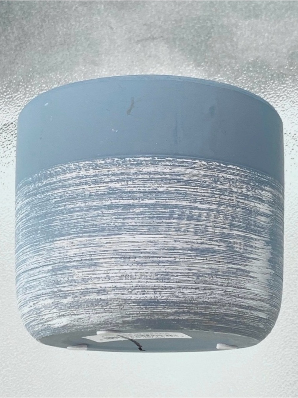 Dusty Blue Whitewashed Round Ceramic Plant Flower Pot, 5"x4" - Picture 2 of 5